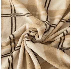 Lenjerie de pat din micropile PLAID crem Dimensiune lenjerie de pat: 2 buc 70 x 90 cm | 200 x 220 cm