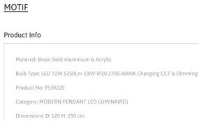 Lustra LED dimabila design circular MOTIF D-120cm
