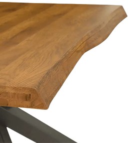 MASA WOOD - BLAT LEMN MASIV CU PICIOR METALIC - 180 cm / 90 cm / 77 cm - ALB