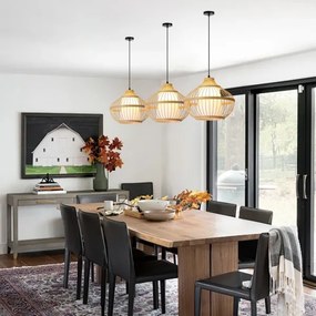 Lustră pe cablu Immax 08256L PINCHOS 1xE27/40W/230V d. 40 cm bambus