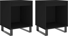 vidaXL Noptiere, 2 buc., negru, 40x35x50 cm, lemn compozit