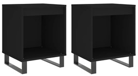 830735 vidaXL Noptiere, 2 buc., negru, 40x35x50 cm, lemn compozit