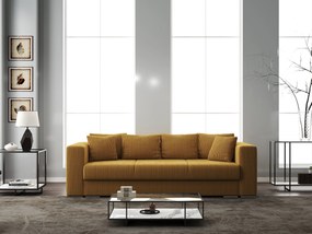 Canapea extensibilă dumonde cu ladă de depozitare si sezut confortabil din spuma high-density, Gloria Zoom Mustar 240x100 cm
