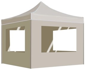 vidaXL Cort de petrecere pliabil cu pereți, crem, 3 x 3 m, aluminiu
