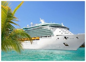 Tablou pe sticlă - Vas de croazieră (70x50 cm)