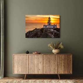 Tablou cu far în apus de soare (90x60 cm)