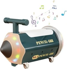 Masinuta cu Functie de Trotineta Fara Pedale Pentru Copii NOVOKIDS™ My First Pencil Car, Cu Melodii si lumini, Maxim 25 Kg, Roti cu rotire 360 grade,