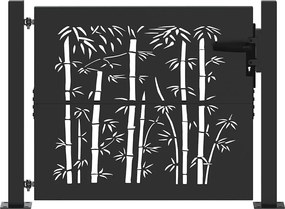 vidaXL Poartă de grădină Negru 110 x 105 cm Oțel vopsit electrostatic