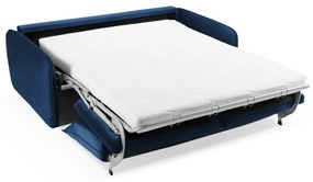 Canapea albastru-închis extensibilă cu tapițerie din catifea 194 cm Vienna – Cosmopolitan Design