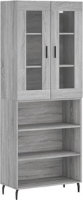 vidaXL Dulap înalt, gri sonoma, 69,5x34x180 cm, lemn compozit
