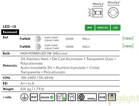 SPOT LED INCASTRABIL DE EXTERIOR Inox Rotund 71498N