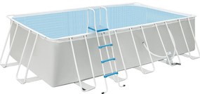 Outsunny Piscină Supraterană cu Cadru de Oțel, Pompă de Filtru, Cartuș Filtrant, Rezistentă la Rugină, 580x310x122 cm, Gri deschis | Aosom Romania