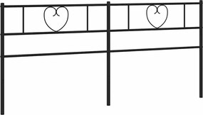 vidaXL Tăblie de pat de schimb metalică, negru, 193 cm