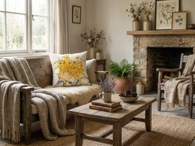 Husa de perna din in VELOBLOOM 45x45 cm, crem