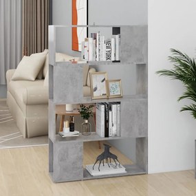 vidaXL Bibliotecă/Separator cameră, gri beton, 80x24x124,5 cm, PAL