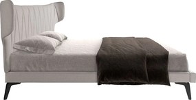 Pat dublu tapitat design LUX Light grey 180x200cm