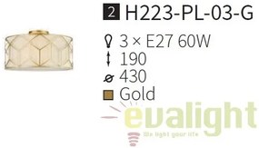 Lustra aplicata clasica diam.43cm Messina MYH223-PL-03-G
