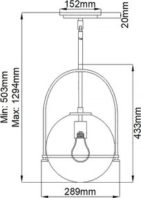 Quintiesse QN-SOMERSET-P-C-HB - Lustră cu tijă SOMERSET, 1x E27/60W/230V, culoare bronz