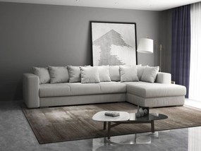 Colțar extensibil dumonde cu ladă de depozitare si sezut confortabil din spuma high-density, Gloria Zoom Cream II 320x183 cm