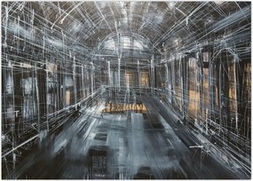 Tablou cu u interiorul clădirii vechi (70x50 cm)