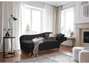 Șezlong gri antracit cu tapițerie din catifea reiată (cu colț pe partea dreaptă) Chic Charlotte – Miuform