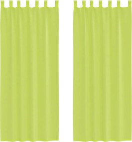 vidaXL Perdele din voile cu tablă 2 buc Verde măr