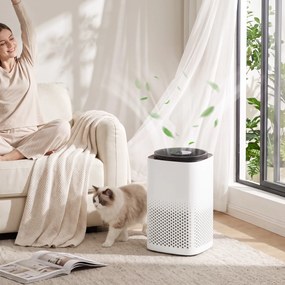 HOMCOM Purificator de Aer Smart cu Aplicație, WiFi, pentru 27 m², Filtru HEPA, CADR 225 m³/h, 28 dB | Aosom Romania