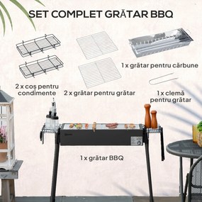 Outsunny Gratar Portabil Exterior Oțel Inoxidabil | Aosom Romania