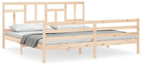 3194976 vidaXL Cadru de pat cu tăblie Super King Size, lemn masiv