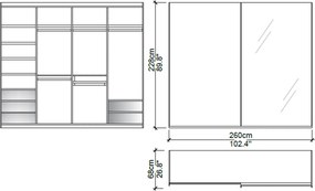 Dulap lemn masiv Giallo 260 cm