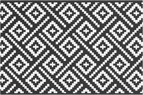 vidaXL Covor de exterior, ARAKIL alb și negru, 120x180 cm, PP