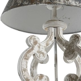 Veioza Vintage din lemn antichizat alb 45x45x90 cm