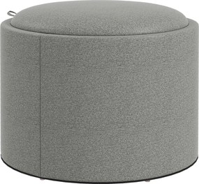 HOMCOM Taburet otoman rotund cu capac rabatabil stil tava, Taburet cu material similar inului, Masuta de cafea cu spatiu ascuns de depozitare