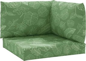 vidaXL Perne pentru paleți, 3 buc., model de frunze, țesătură oxford