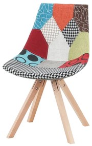 Scaun, ţesătură patchwork/lemn, KIMA NEW TYP 2