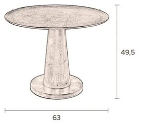 Măsuță auxiliară din metal Dutchbone Brute, ⌀ 63 cm, argintiu