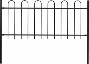 vidaXL Gard de grădină Boxtel cu vârf circular din oțel, 181 x 100 cm, negru