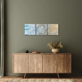 Tablou - Marmură albastră (cu ceas) (90x30 cm)