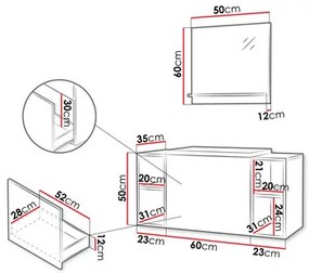 Set mobilier baie Nadalo IX (alb). 1122702