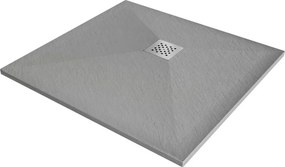 Mexen Stone+ tăviță de duș pătrată din compozit 90 x 90 cm, gri-beton - 44619090