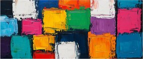 Tablou - Pictură cu pătrate colorate (120x50 cm)