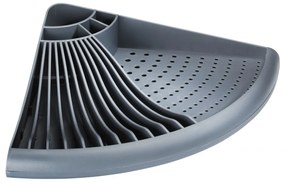 Scurgator de colt pentru vase Grey, Wenko, 9 x 35 x 50 cm, polipropilena, gri