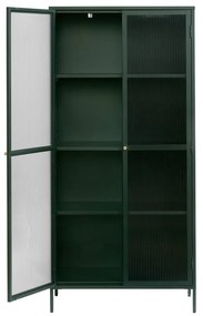 Vitrină verde-închis din metal 90x190 cm Bronco – Unique Furniture