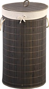 Cos de rufe din bambus cu sac din material textil, 35 x 60 cm