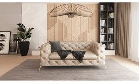 Canapea bej cu tapițerie din catifea 185 cm Chelsea – Ropez