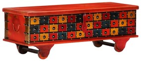 vidaXL Ladă de depozitare, roșu, 110x40x40 cm, lemn masiv de acacia