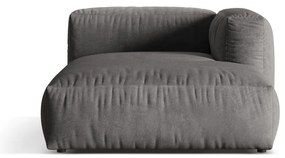 Modul pentru canapea modulară gri cu tapițerie din catifea (cu colț pe partea dreaptă) Martina – Micadoni