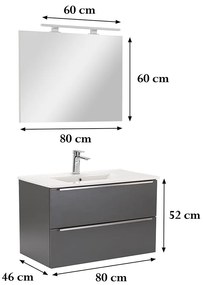 Mobilier complet de baie Vario Trim 80 antracit-antracit