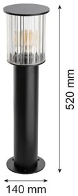 Lampă de exterior Argon 8749 NORFOLK 1xE27/15W/230V IP44 52cm negru