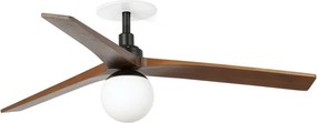 Lustra cu Ventilator incastrabil smart sistem TUYA si telecomanda KLIM M 125cm, negru/ nuc